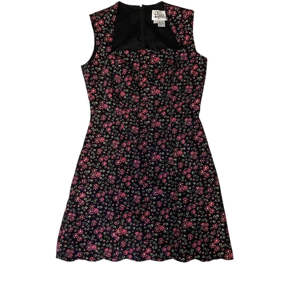 Vintage y2k Lilly Pulitzer Firework Daisy Print Dress with Scalloped Hem